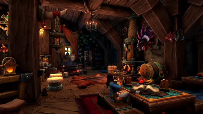 Интерьер уютной комнаты в доме игрока