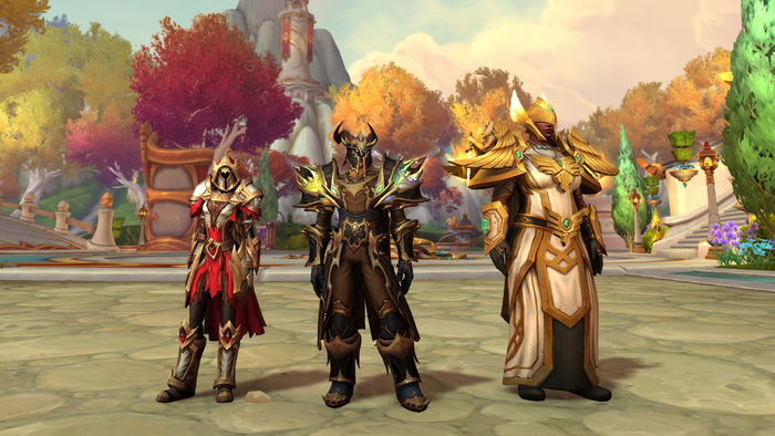 Персонажи WoW в комплектах элитной PvP экипировки и доспехах Сезонные комплекты доспехов и наград за рейтинговые сражения
