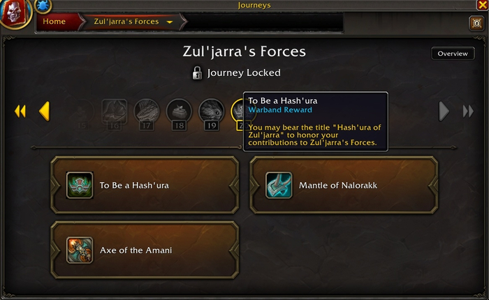 Интерфейс шкалы Известности Zul'jarra's Forces в WoW Midnight Награды 20 уровня Известности фракции Zul'jarra's Forces